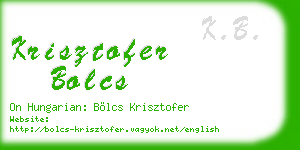 krisztofer bolcs business card